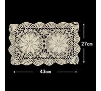 4Pcs / Lotto Uncinetto Pizzo Tovaglietta Cotone Rettangolare Cavo Centrini Fatto