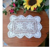 4Pcs / Lotto Uncinetto Pizzo Tovaglietta Cotone Rettangolare Cavo Centrini Fatto