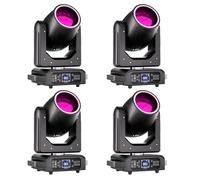 4PCS Luce Beam a Teste Mobili da 200W, Luce da Palco a LED RGB con 18 Prismi 7+1 Colori 11+1 Motivi d-mx512 Controllo Audio per Club Feste Concerti Discoteche DJ Natale