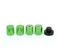 4pcs m4 da dado a ruota, manuale di bloccaggio del tappo di bordo per ruota per polvere per polvere di auto in alluminio per crawler rc tra xxas TR x4 assiale SCX10 90046 D90 (Verde)