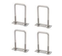 4pcs M6 30mm Inner Width 304 Stainless Steel Square U Bolt w Hex Nut Plate