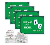 4Pcs Mahjong Game Rules Cards 2024 Mah Jongg Carta di Grandi Dimensioni Regole Standard Nazionali E Gioco Mani Per Famiglia