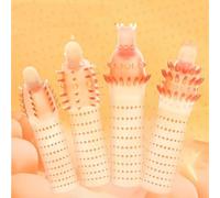 4PCS maschio ultra sottile unico a forma di testicolato del pene manica G-spot stimolazione ritardo anello riutilizzabile in silicone estensore del pene per sesso uomini adulti