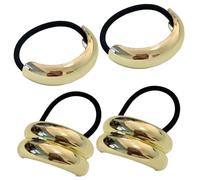 4pcs Metal Hair Ties -Elastic Coil Cucciale Oro geometrico per capelli spessi - polsini avvolgenti da donna accessoria