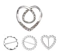 4pcs Metal Ring Waist Button Scarf Button Corner Hem Waist Knotted Brooches Women T-shirt Fixed Buckle Girl Decor per donne ragazze accessori decorativi(Silver)