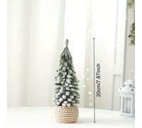 4pcs Mini Alberi di Natale Artificiale Piccolo Neve Pino Decor Vacanza Ornamento