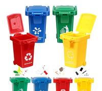 4pcs Miniature Garbage Cans Kids Trashs Cans Toys for Garbages Classification,mini Trash Can,toy Trash Can,Garbage Sorting Game Plastic Trashs Bin Toy, Early Education Plaything, Assorted Colors-a
