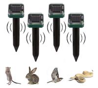 4pcs Mole Repeller Solar Mole Repellent Ultrasonic Ip66 Waterproof Solar Powered Animal Scarer Repellent Repel Mole, Gopher, Snake,rodent, Mouse, Chas