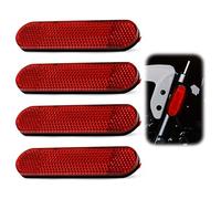 4PCS Moto Bicicletta E4 Catarifrangente Forcella Catadiottro Cat's Eye Posteriore Autoadesiva 100 x 24 x 8 mm Catarifrangente Rettangolare per Moto Scooter Dove Sono Richieste Avvertenze (Rosso)