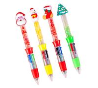 4Pcs Natale Multicolore Penna 4-Color-in-1 Scrivere Retrattile Multicolore Drift Sand Ball per la scrittura Penna retrattile