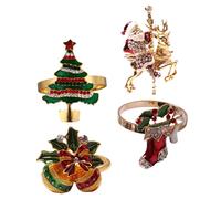 4pcs natalizio anelli tovaglioli in lega di pranzo (rosso verde)