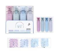 4PCS Nebula Color Glitter Highlighter, Glitter Highlighter Marker, Multifunctional Flash Pen for Sparkling Note Taking Diary (B)