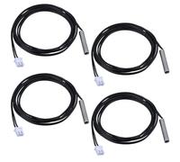 4PCS Nero 10K Sensore di Temperatura Sonda 3950 In Acciaio Inox NTC Termistore Temp Termistori Impermeabile Trasmettitore di Temperatura Digitale Cavo di Estensione Termistore Sensore Sonda per