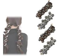 4PCS No Damage Soft Elastic Spiral Hair Ties, Subsistenceed Pearl Spiral Telephone Cord Hair Ties for Women, Comfy Ponytail Holders for Women Girls (A,One Size)