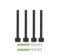 4pcs Outdoor String Light Pali Ruggine Resistente Metallo Pali per Appendere Luci Decorazione Giardino Nero