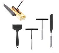 4Pcs Pancake Spreader Set Stainless Steel Crepe Tool | Includes brush, spatula, 2 spreaders; per ideal for batter, dough, eggs; per durable steel construction