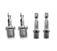 4pcs Per M14 M10 a 6mm Biella Adattatore Set per Trapano Elettrico Lucidatura Disco Levigatura Pad Estensione Albero Filettato Linker Metallo Argento Hardware Kit