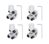 4Pcs Piercing Valve, Zinc y Line Tap Valves, 3 in 1 for 1/4in 5/16in 3/8in Pipe, to Inl HVAC Refrigerator Tap Valve with Hex Wrench, f Air Conditioner