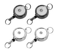 4Pcs Portachiavi Retrattile, Portabadge Allungabile, Portachiavi con Corda Allungabile, Retrattile Bobina Badge, Portachiavi Retrattile Allungabile Portas Badge, per Chi Lavora In Ufficio e Medici
