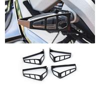 4Pcs Protezioni indicatori direzionali moto ALLUMINIO NERO BASE CORTA+LUNGA