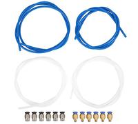 4pcs PTFE Tubing + 12pcs PC4 Connectors | Heat Enduring Up to 260°C | 3D Printer Accessories for PLA/ABS Filaments | M6 & M10 Threads, 360° Rotation