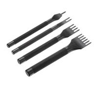 4Pcs Punzone Per Forare Cuoio 4mm 1/2/4/6 Puntoni Per Cucitura A Mano, Nero