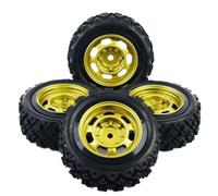 4Pcs Rally Racing Rubber Tires e Rims con 6mm Offset e 12mm Hex Compatibile con 1:10 Scale Off-Road RC Cars e Modelli Simili