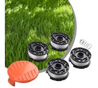 4pcs Rasaerba Bobin 1X Cappello+ 1X Molla Rasaerba 9.1m Replace. for Nero