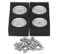 4Pcs RC Beadlock Wheel Hubs, Zinc Alloy Plastic Material, Replacement for //GEN8/MST/, Strength And Durability, Reduce Car, Improve RC Performance (Silver)
