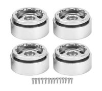 4pcs RC Car Beadlock Wheels Rims | 1.0 inch Aluminum Alloy for 1/18 / 1/24 RC Cars | Strong Build & Enhanced Stability | Easy Install with 14 Screws (Silver)