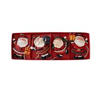 4PCS Resina Babbo Natale Pupazzo di Neve Albero di Natale da Appendere Ornamenti