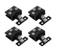 4Pcs Reusable Stainless Steel Glass Door Hinges for Cabinet Doors Black Finish