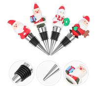 4pcs Reusoble Wine Bottle Stopper Christmas Wine Beer Saver Seaver