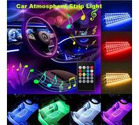4PCS RGB 72LED Auto Interno Atmosfera Decorazione Strisce Luminose Controllo ...