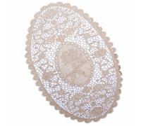 4PCS Ricamato Floreale Pizzo Tablemat Intaglio Ovale Tovaglietta Coaster Decor