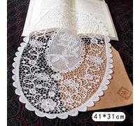 4PCS Ricamato Floreale Pizzo Tablemat Intaglio Ovale Tovaglietta Coaster Decor