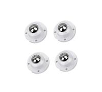 4Pcs Ruota autoadesiva Mini ruote girevoli universale in acciaio inossidabile Puleggia di rotazione a 360 gradi for pattumiera for mobili(White-A)