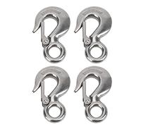 4Pcs S320 Eye Snap Latched Hoist Crane Hook 0.5T Stainless Steel Cargo Lifting Hooks Heavy Duty Rust Proof Corrosion Resistant for Construction Marine Industry Outdoor Activities