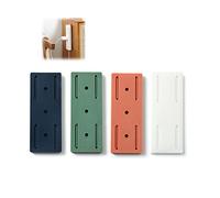4pcs Self-adhesive Desktop Socket Fixer, Adhesive Punch -free Socket Holder, Plug-in Socket Fixer Bracket Stand Surge Fixator Desk Wall Mount Punch Free, For Kitchen Home And Office (4 Colors)