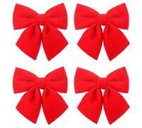 4pcs Set Di Velluto Fiocco Legami Fai-da-Te per Natale Decorazione Albero Estivo