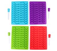 4pcs Silicone Forma a forma di caramella stampo di caramelle con dropper strumento di forno rosso viola verde blu verde