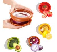 4Pcs Silicone Fruit Storage Box, Set di Contenitori per Frutta e Verdura in Silicone Riutilizzabili, Porta Cipolla da Frigo, Scatola per Frutta e Verdura, Organizer Frigorifero per Limoni, Pomodori