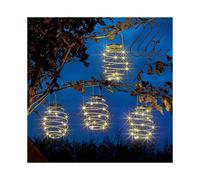 4pcs Solar Light Spiral LED Lanterns, White Solar Powered Solar Garden Lights for Party, Weddings, Porch, Patio,Garden Decor