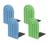 4Pcs Sostegni Libri ad Arco, per Libri in Legno, Ciano/Azzurro Chiaro