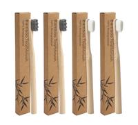 4pcs Spazzolino Bamboo, Spazzolino da denti in bambù, Spazzolini da Denti in Bambù Extra Morbidi con 20.000 Setole,100% Senza BPA, Ecologici e Biodegradabili, Ideali per Gengive Sensibili e Igiene Ora