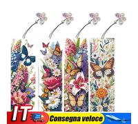 4Pcs Special Shape Bluebird Diamond Painting Bookmark Art Project for Book Lover