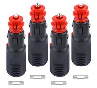 4PCS Spinotto Accendisigari 12v/24V Presa Accendisigari Maschio Spina Accendisigari 12v Maschio Universale Europei con Fusibile 8A 10A per Auto Camion Moto