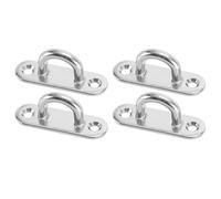 4pcs Stainless Steel Pad Eye Plate Staple Ring Hook U-Shaped for Marine Boat