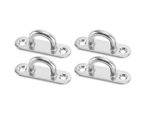 4pcs Stainless Steel Pad Eye Plate Staple Ring Hook U-Shaped for Marine Boat