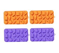 4pcs stampi di silicone di Halloween, 18 cavità varie forme fantasma di zucca stampi di cioccolato non stick alimentare in silicone per cioccolato, fondente, cupcake |